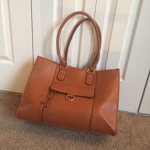 Oversized Tan Laptop Briefcase Bag Lots of Space